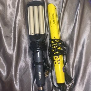 bed head straightener & conair hair waver/crimper